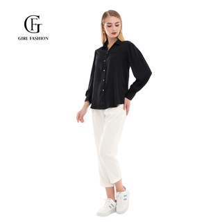 Quần tây dài baggy công sở vải cao cấp chống nhăn Girl Fashion màu trắng