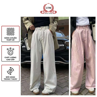 Quần dài kaki xếp li trơn unisex nhiều màu oversizephong cách Ulzzang - Xưởng May LTM