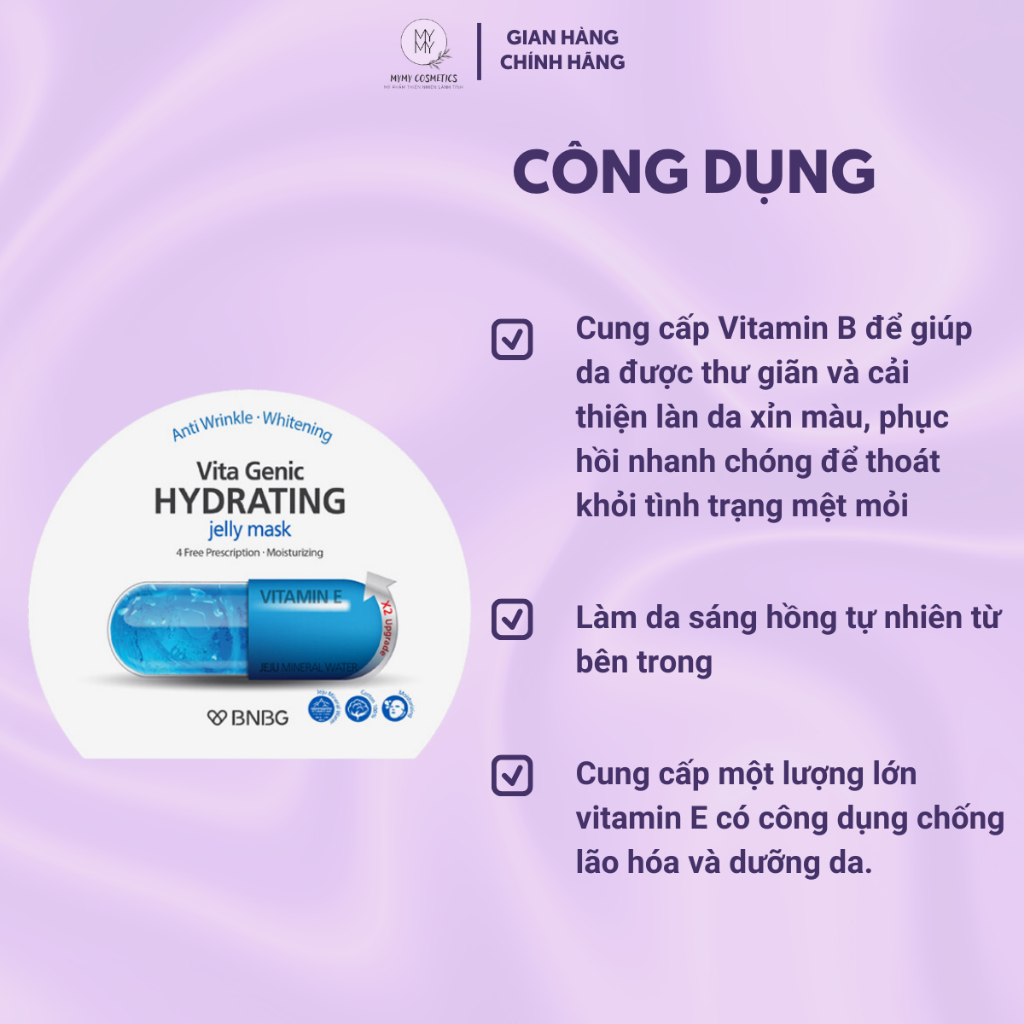 Mặt Nạ Giấy BNBG Mask Cấp Ẩm Dưỡng Da Mềm Mịn Căng Bóng 30ml