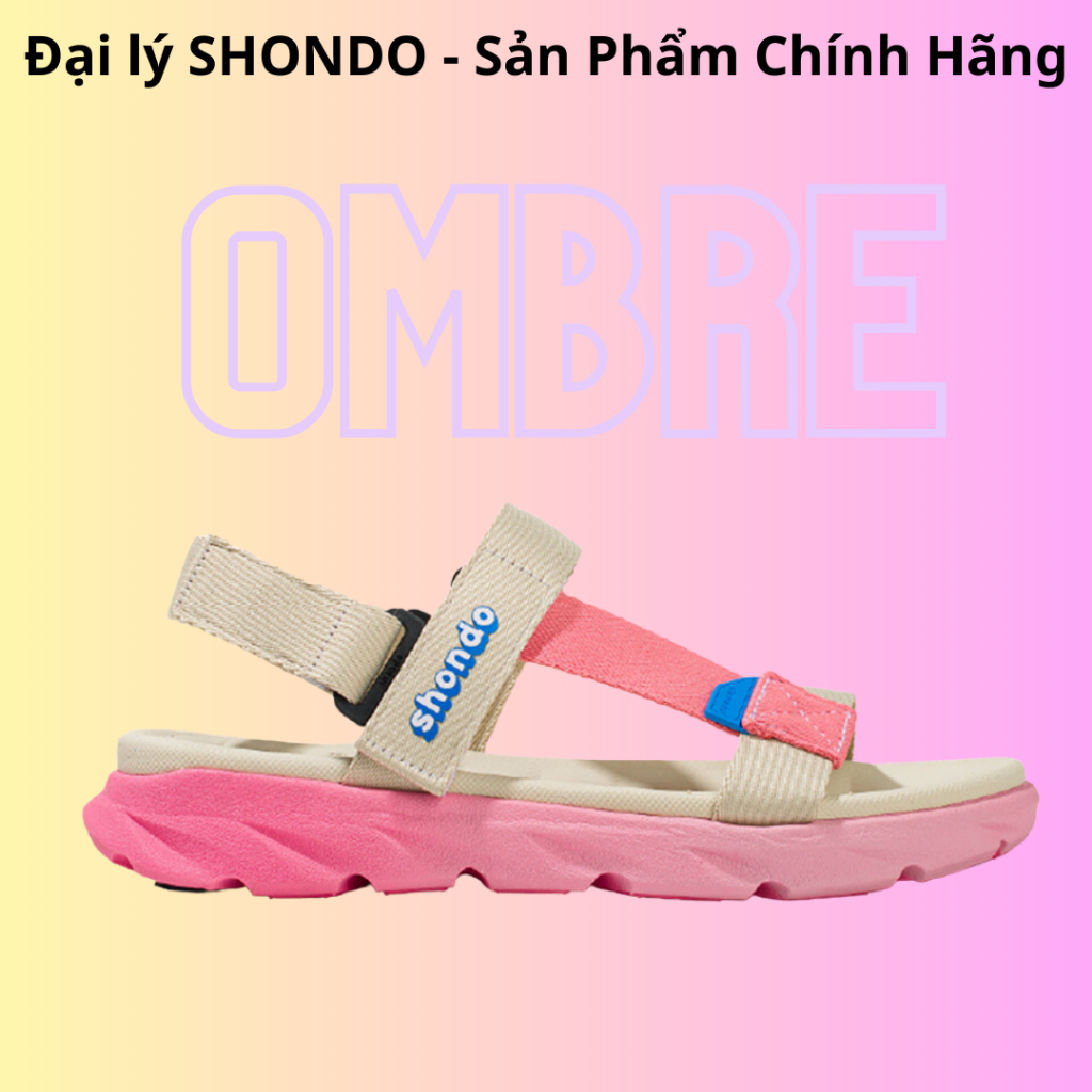 Giày Sandals Shondo F6S Ombre Quai Be Đế Hồng F6S7227