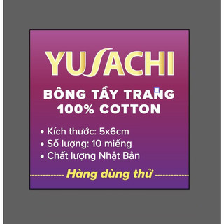 Bông tẩy trang Yusachi Suzuran cao cấp chất lượng Nhật Bản 100% Cotton - 10 Miếng (HB GIFT)