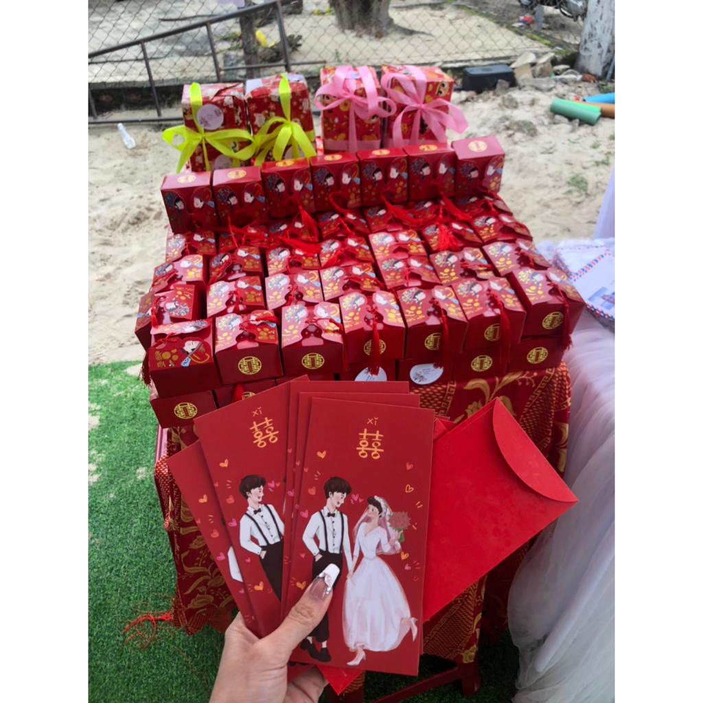Combo 10 cái_hộp phu thê Uyên ương, hộp đựng mức,kẹo