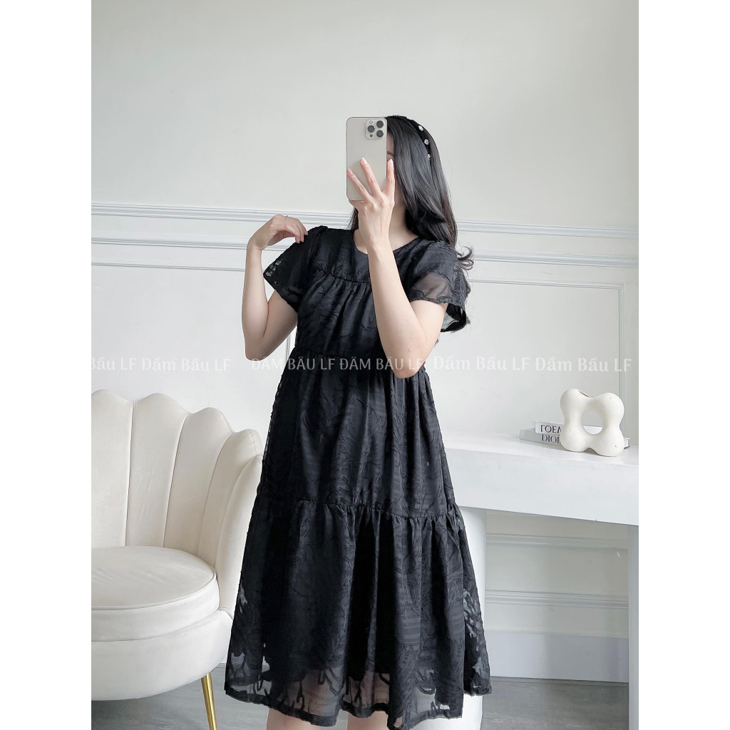 Đầm bầu babydoll dễ thương chất vải siêu mát mặc thoải mái thích hợp đi làm đi chơi