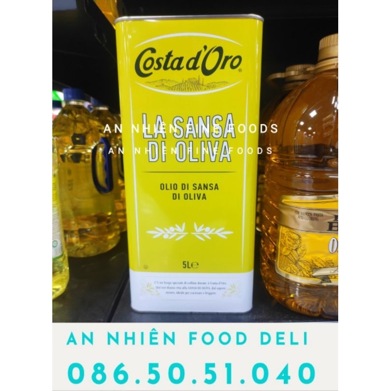 Dầu Oliu Nguyên Chất Extra Virgin Oil Costad Oro Can 5 Lít La Sansa Pomace Di Oliva Olio