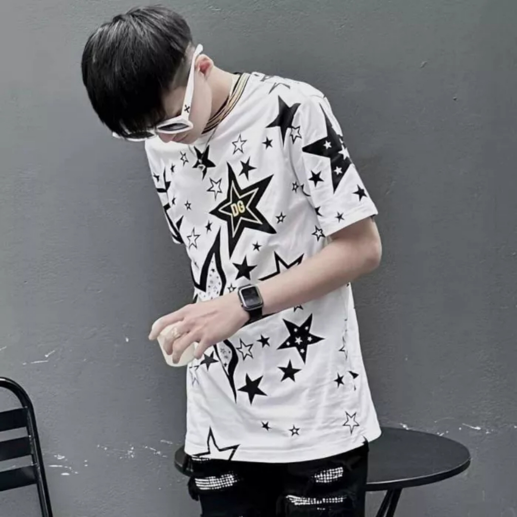 Áo Thun Bầu Trời Ngôi Sao Kín Thân ❤ Áo Phông Cotton Dày Dặn Dáng Rộng Nam Nữ NVA356