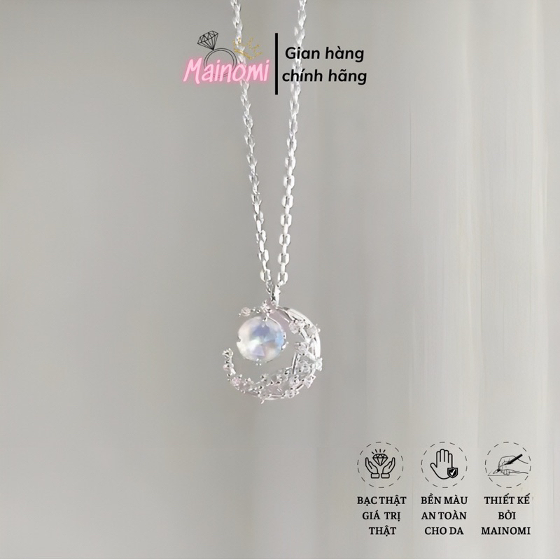 Dây chuyền mặt trăng đá MOON nhà MAINOMI xinh xắn lấp lánh