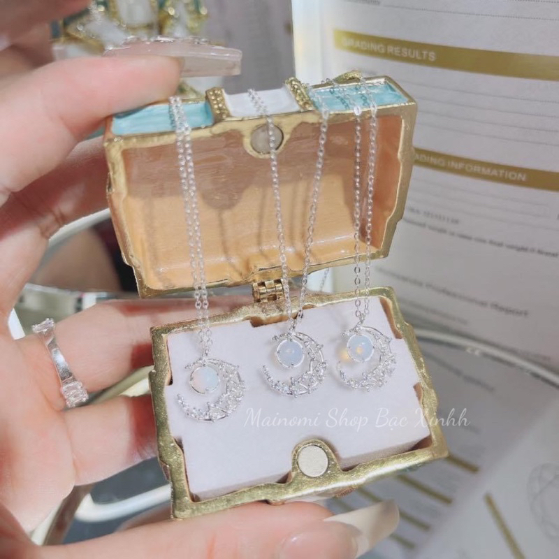 Dây chuyền mặt trăng đá MOON nhà MAINOMI xinh xắn lấp lánh