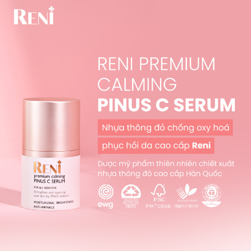 Tinh chất dưỡng/ Serum C RENI 30ml tinh chất nhựa thông đỏ chống oxy hoá phục hồi da cao cấp, nuôi dưỡng da khỏe mạnh