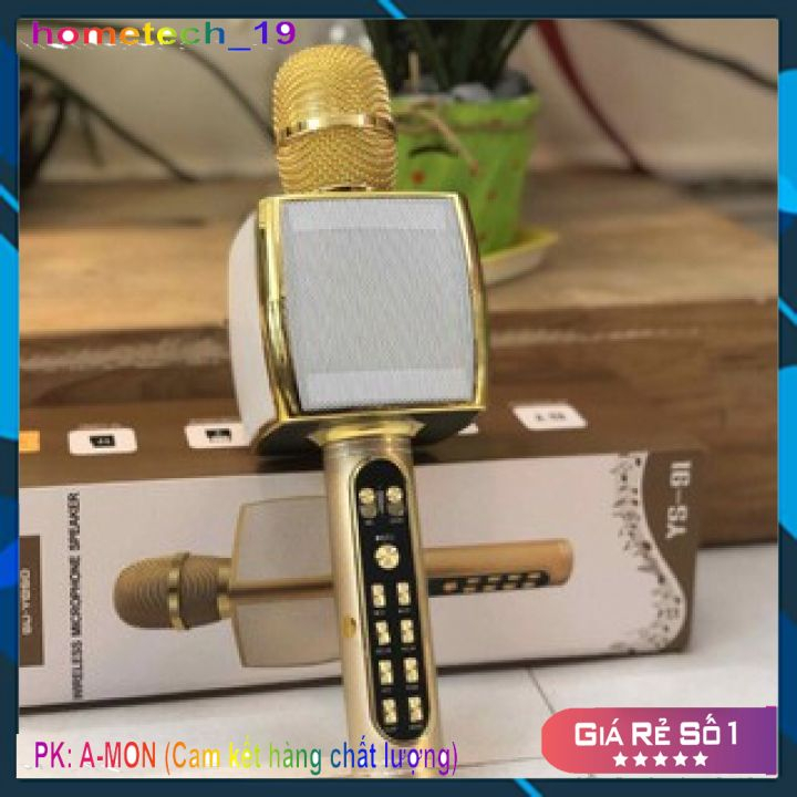 MICRO Không Dây Cầm Tay YS91, mic karaoke bluetooth hỗ trợ thu âm
