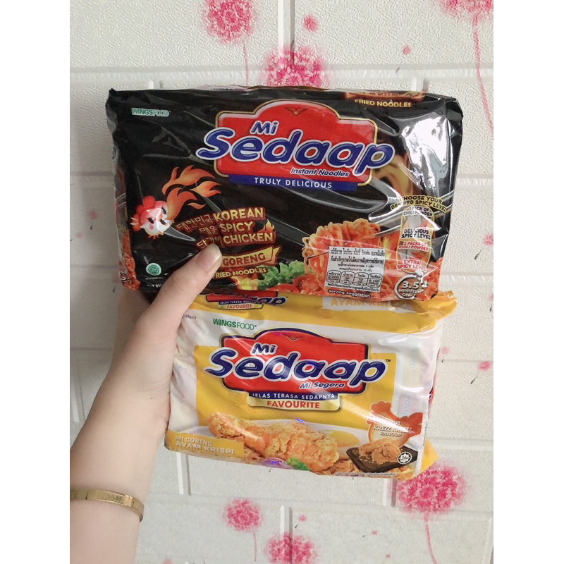 Mì trộn cay SEDAAP vị gà cay, gà chiên lốc 5 gói