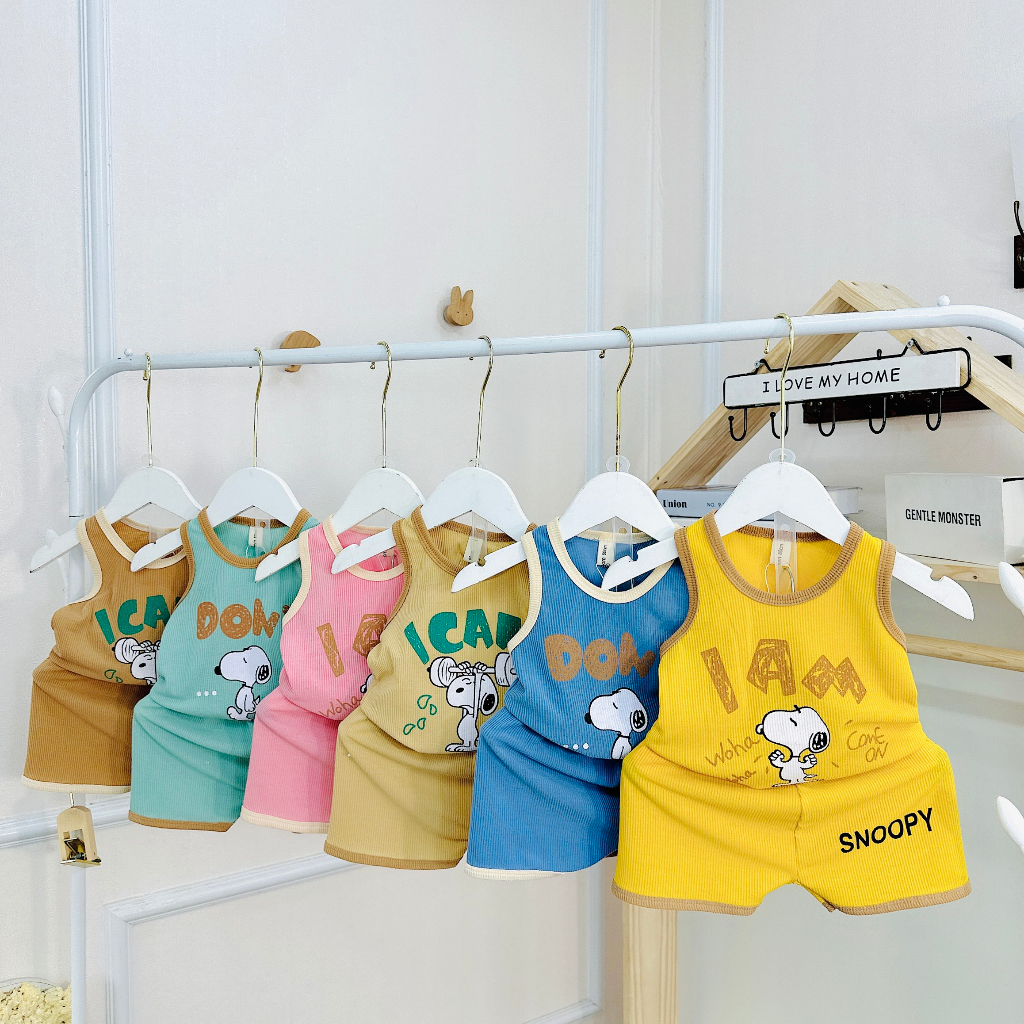 Bộ Ba Lỗ Cho Bé, Bộ Ba Lỗ Tăm Lạnh Chạy Viền Cho Bé Trai Bé Gái Từ 8 - 18kg
