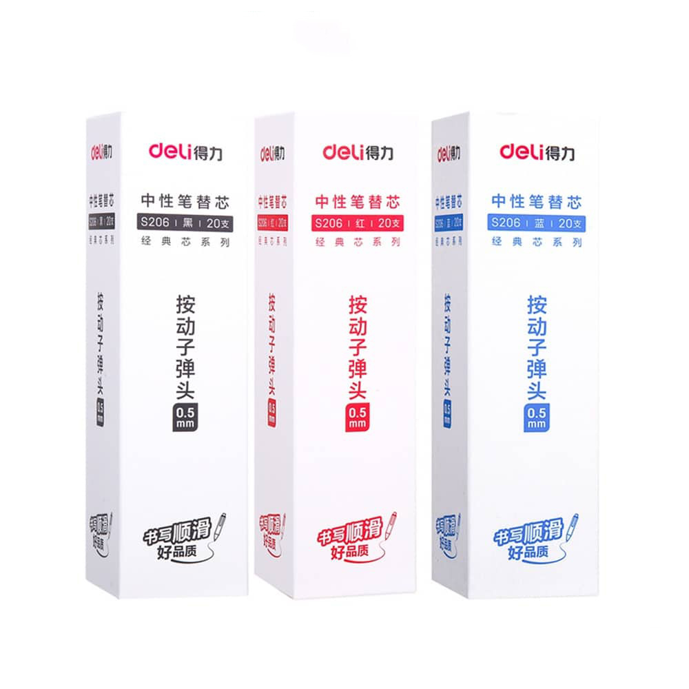 Ruột bút gel DELI S206  ngòi 0,5mm .