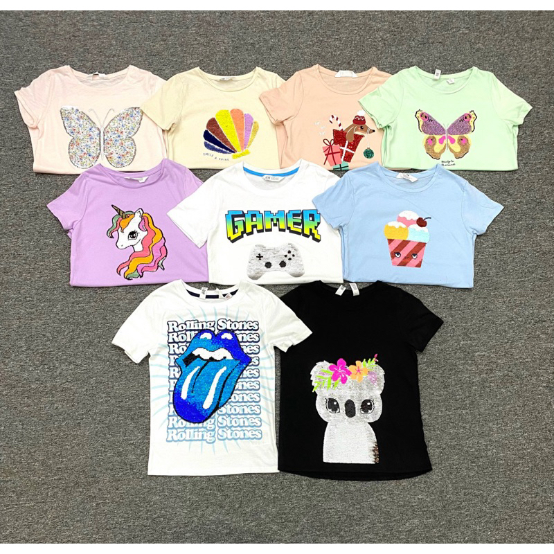 Áo cotton cộc tay bé gái biến hình 2-12y