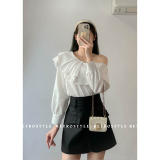 Áo kiểu nữ trễ vai lệch tay bồng - retrostyle - aotrevai247