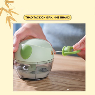 Máy Xay Tỏi Ớt Cầm Tay Mini Chiki House - Hàng Chính Hãng 3 Lưỡi Dao Bằng Thép Không Gỉ Sắc Bén, Nhỏ Gọi, Dễ Vệ Sinh