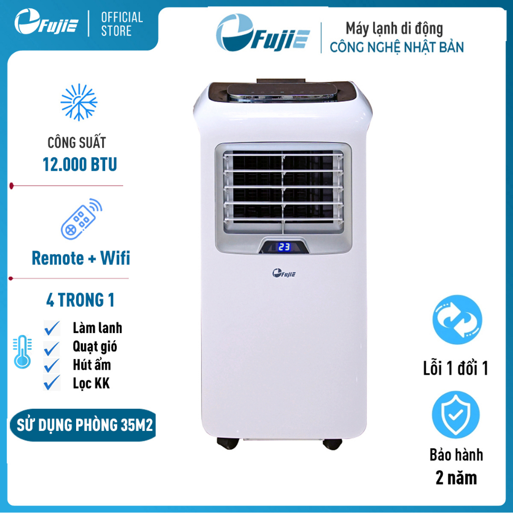 Máy lạnh đứng di động 12.000 BTU FUJIE điều hoà di động mini nhập khẩu chính hãng