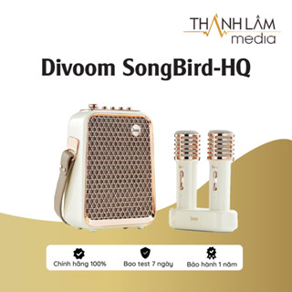 Loa bluetooth mini Divoom SongBird-HQ | đi kèm 2 mic karaoke - Hàng Chính Hãng bảo hành 12 tháng