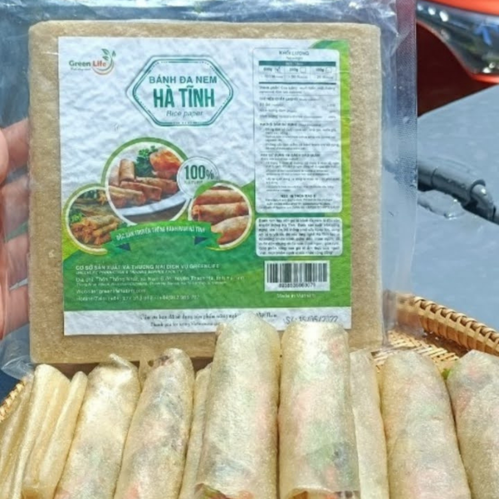 Bánh Đa Nem Hà Tĩnh-Bánh Ram Đặc Biệt Giòn Ngon Không Mặn Từ 85 Đến 100 Lá Nem (500g) Hút Chân Không