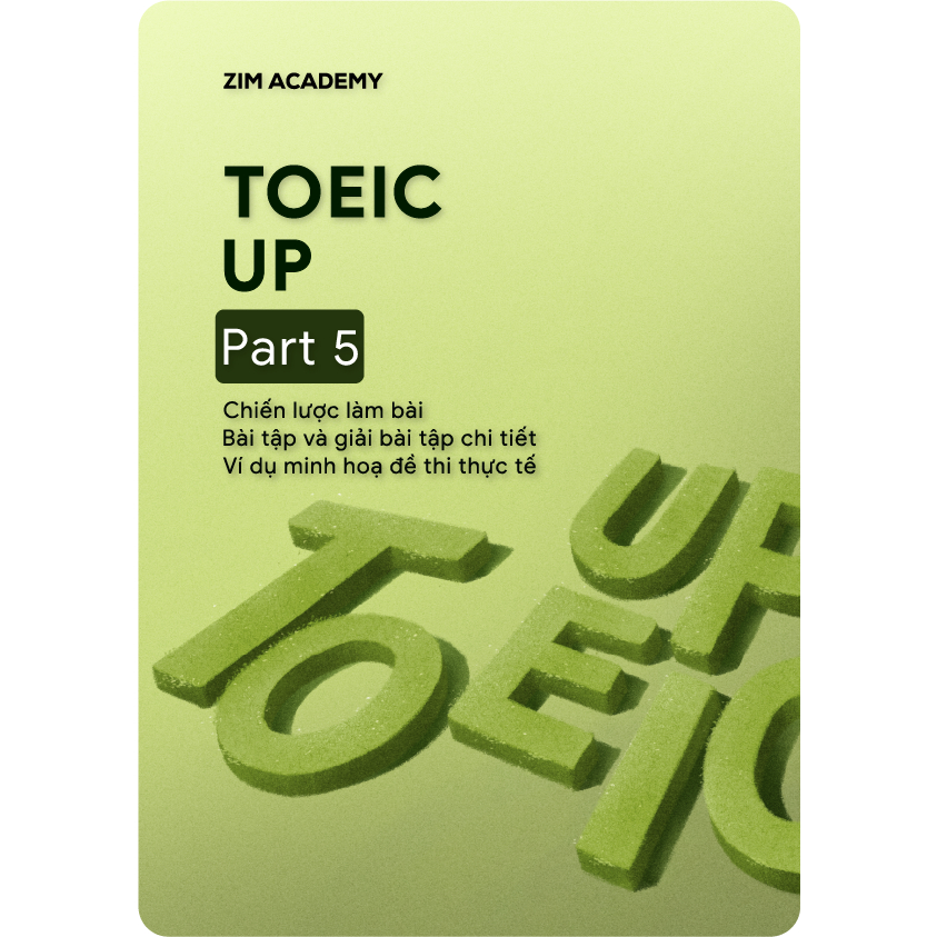 Sách TOEIC UP Part 5 - Chiến lược làm bài TOEIC Reading Part 5