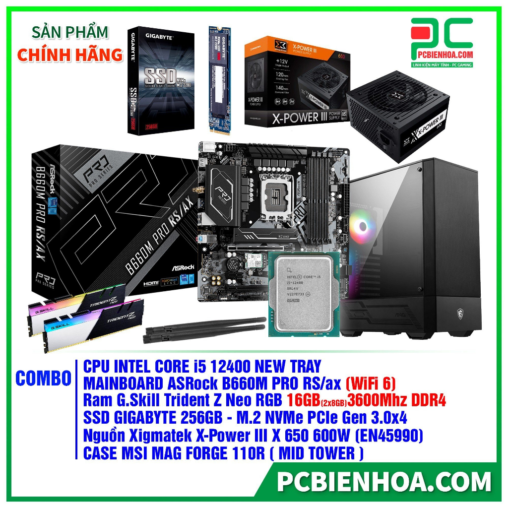 Combo máy tính B660M I5 12400 16G 256G 600W-36 tháng | BigBuy360 - bigbuy360.vn