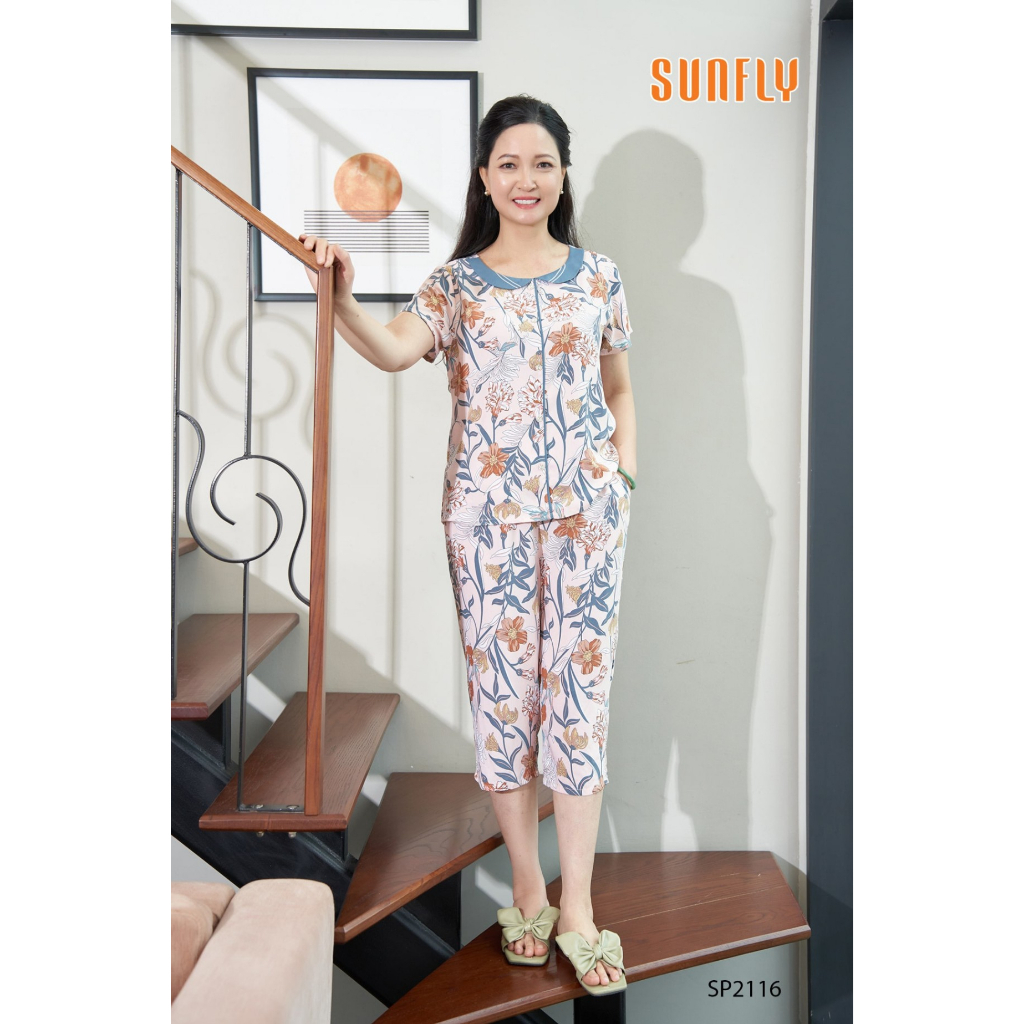 SP 2116 BỘ ĐỒ MẶC NHÀ LANH ÁO CỘC QUẦN NGỐ