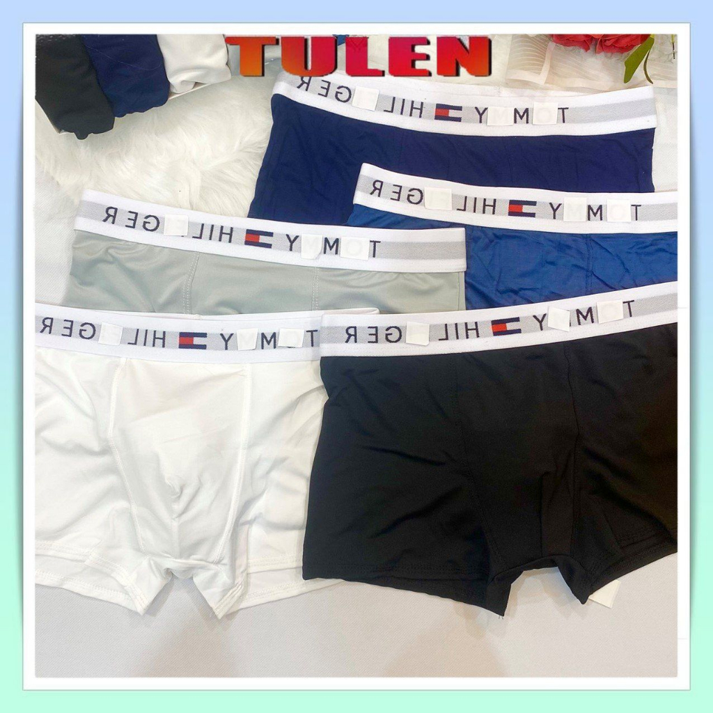 Quần lót nam boxer thun lạnh cao cấp, quần sịp đùi nam co giãn thoáng mát màu đẹp (Che tên) - TULEN