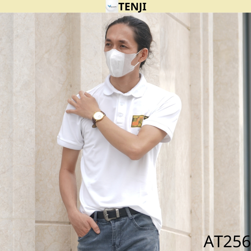 Áo thun nam có cổ, áo phông nam tay ngắn chất cotton cao cấp co giãn 4 chiều đẹp họa tiết kiểu lock báck AT259 - TENJI8