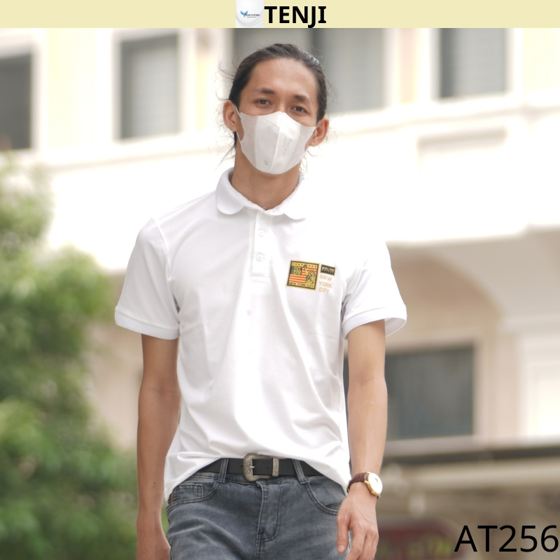 Áo thun nam có cổ, áo phông nam tay ngắn chất cotton cao cấp co giãn 4 chiều đẹp họa tiết kiểu lock báck AT259 - TENJI8