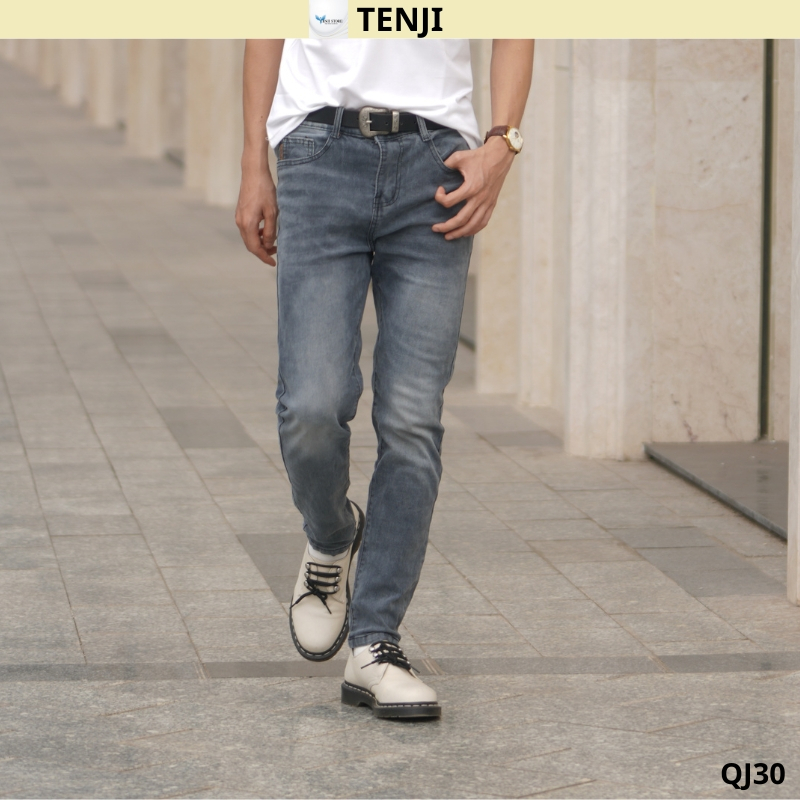 Quần jean nam chất bò cao cấp QJ30, rin nam xám trơn nhiều mẫu mới trẻ trung cá tính