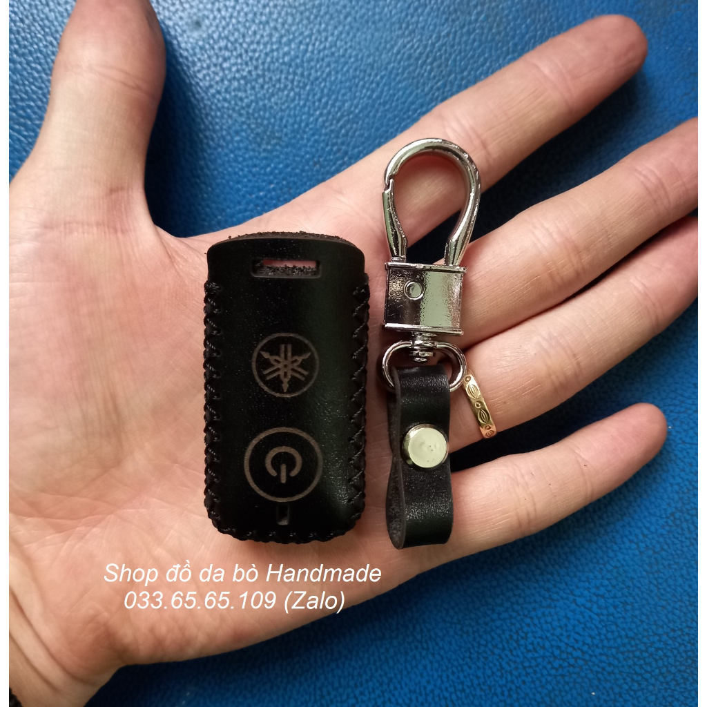 Bao Da Chìa Khóa Smartkey Yamaha NVX, Janus, Nozza Grande, FreeGo, Latte, Exciter 155 da bò, kèm móc khóa