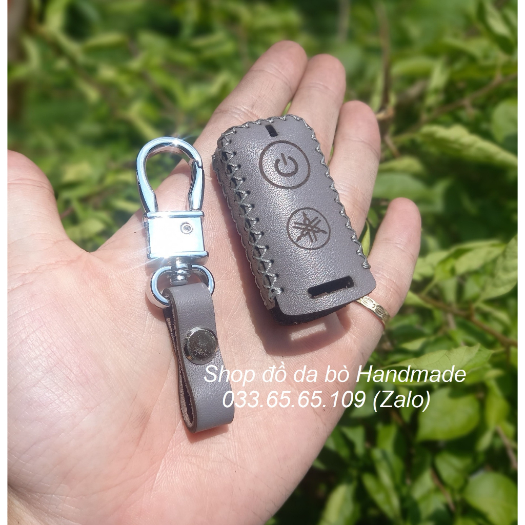 Bao Da Chìa Khóa Smartkey Yamaha NVX, Janus, Nozza Grande, FreeGo, Latte, Exciter 155 da bò, kèm móc khóa