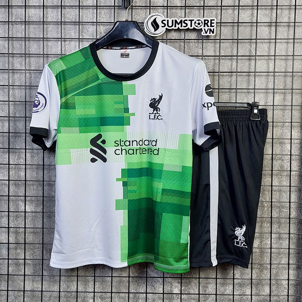 Áo đá banh CLB Liverpool Trắng - Đồ đá bóng 2023