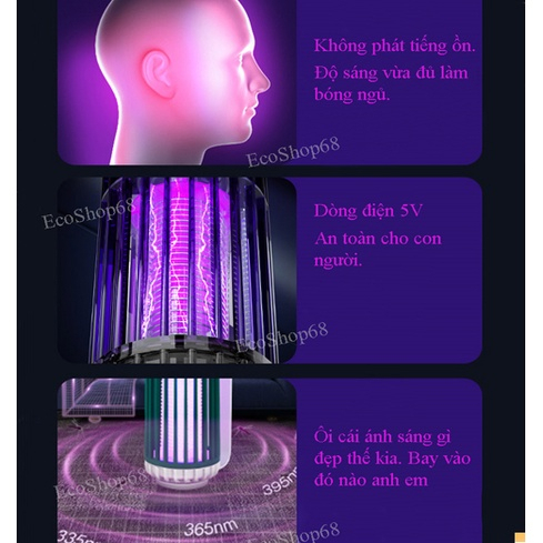 Đèn Bắt Muỗi Cao Cấp, Máy Bắt Muỗi Không Gây Ồn Đèn Diệt Côn Trùng Kiêm Đèn Ngủ