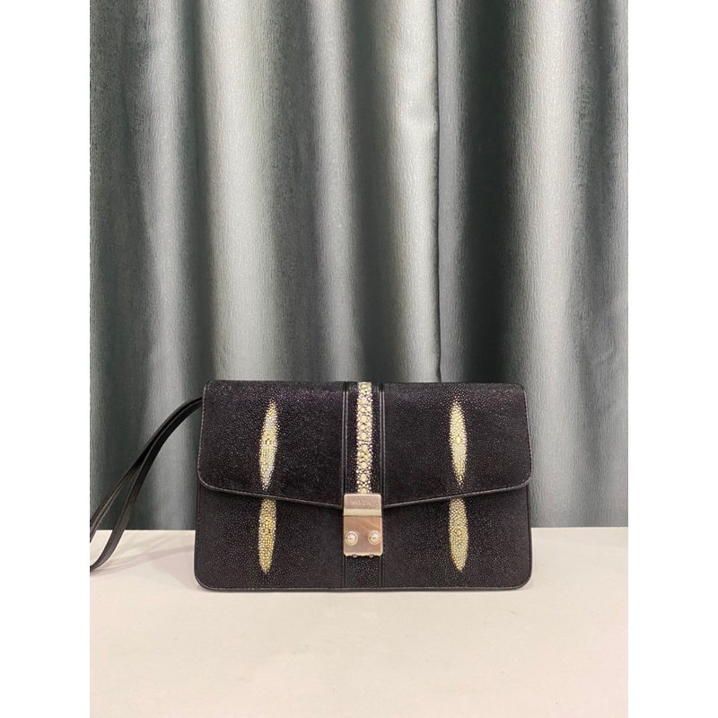 túi clutch si hiệu ROTA của Ý da cá đuối ngũ quý ( 5 mắt )