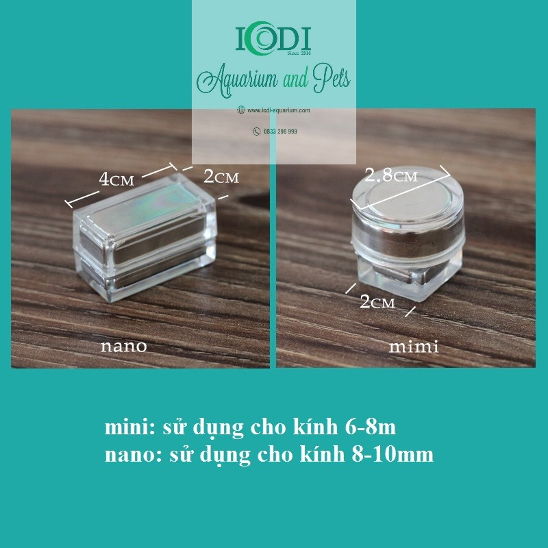 Cọ bể nam châm Chihiros Magnet Cleaner Nano Mini - Cọ Bể Nam Châm Mini Nepall - Nam Châm Lau Kính Bể Cá Magnetic Brush