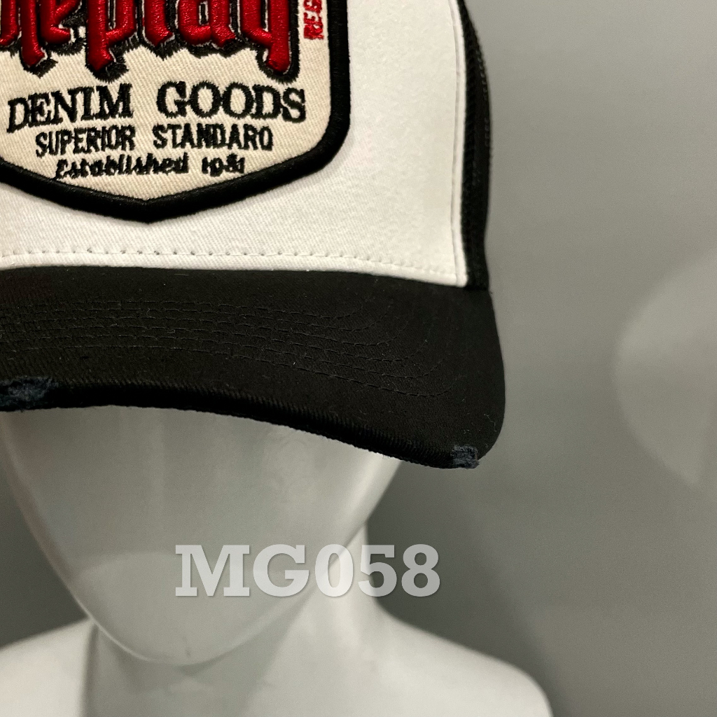 Nón kết Mũ lưỡi trai lưới Mesh Cap Replay nam nữ thoáng khí màu đen trắng MG058