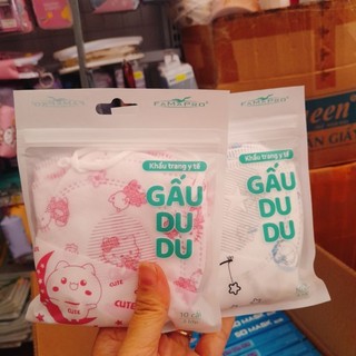 Khẩu trang trẻ em , khẩu trang gấu du du , khẩu trang bé , famapro