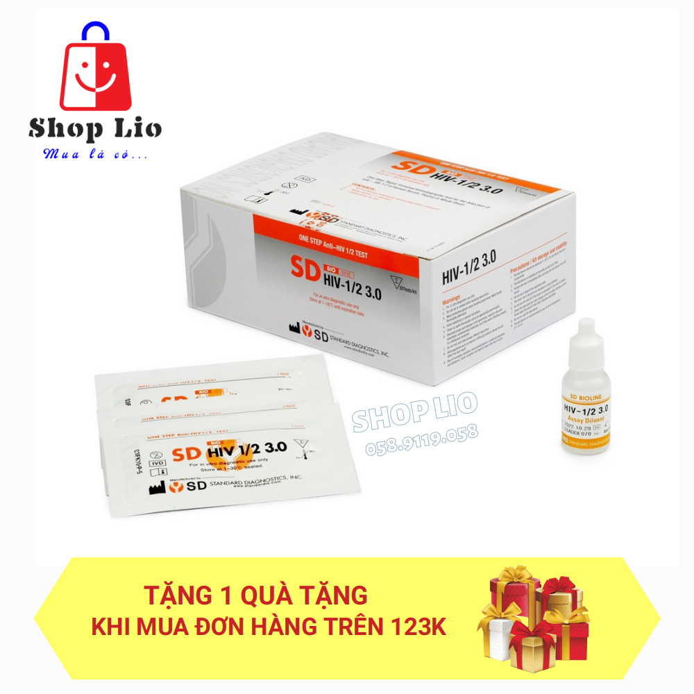 (HỖ TRỢ CHE TÊN SP KHI KH YÊU CẦU) Que Test nhanh HIV tại nhà SD - Hàn Quốc (CAM KẾT HÀNG ĐẠT CHUẨN Y TẾ)