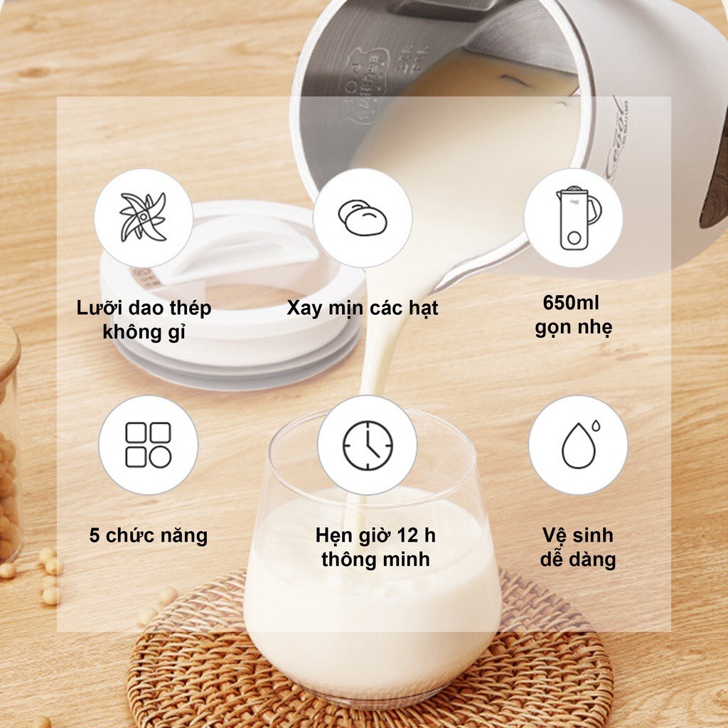 Máy xay sinh tố Máy làm sữa hạt đa năng 850ML / 650ML Máy làm sữa đậu nành Máy làm sữa bằng sinh tố CEOOL chính hãng