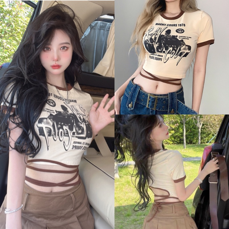 [Mã FADEP0610 giảm 10K đơn 99K] Áo Croptop Buộc Eo