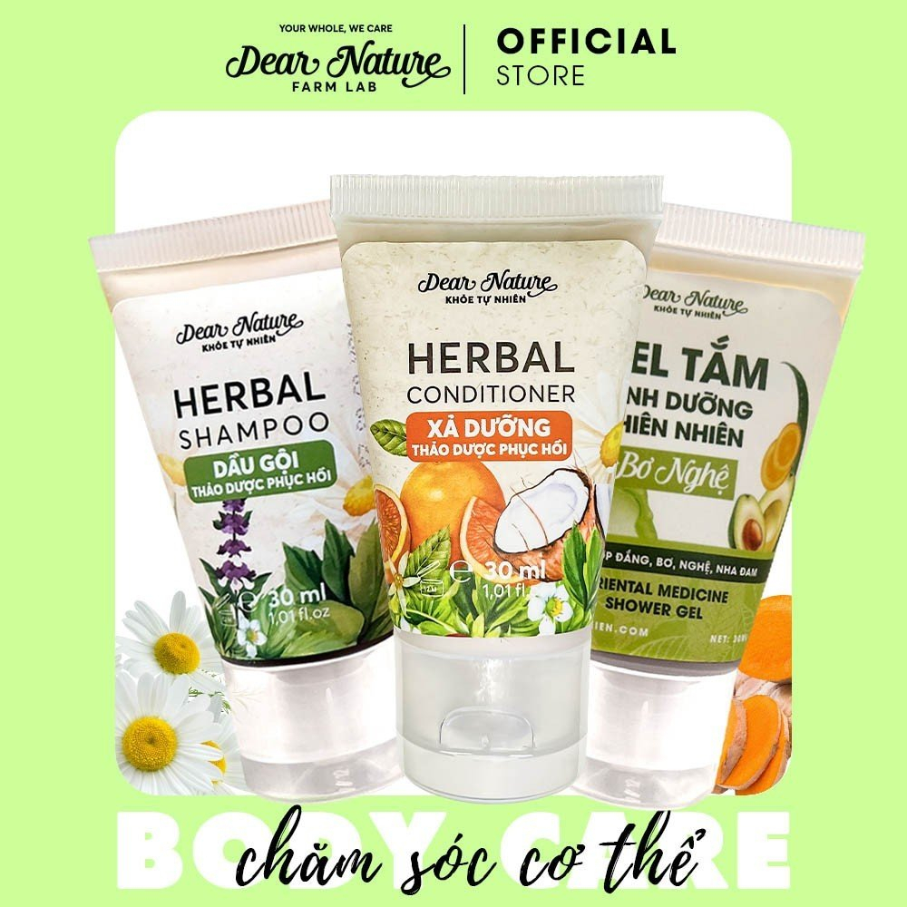 Combo sản phẩm chăm sóc cơ thể Dear Nature Khỏe Tự Nhiên có thể mang đi du lịch