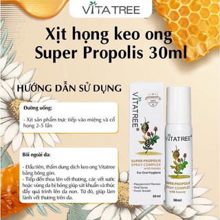 Xịt họng keo ong Vitatree Úc 30ml