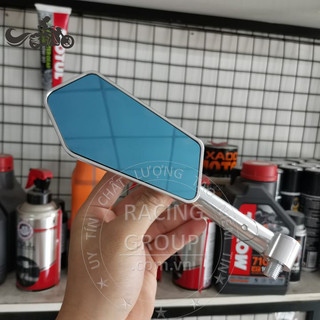 Gương Kính Chiếu Hậu Rizoma Xéo Nhôm CNC Loại 1 - 1 Cái Tặng Lục Giác Đủ Màu