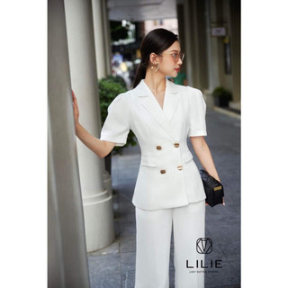 [BLAZER] | BLAZER 4 CÚC VÀNG TAY NGẮN CHIẾT EO