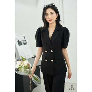 [BLAZER] | BLAZER 4 CÚC VÀNG TAY NGẮN CHIẾT EO
