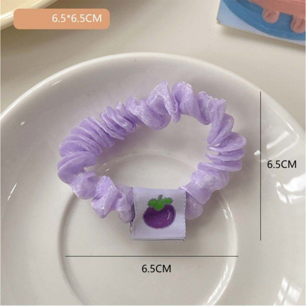 Dây cột tóc kiêm vòng tay xinh hình quả óng ánh đẹp phụ kiện màu trơn giá rẻ đi chơi chụp ảnh cho nữ