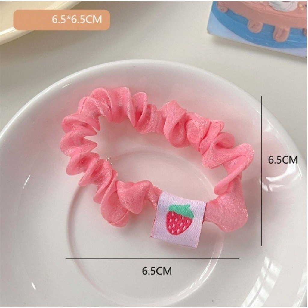 Dây cột tóc kiêm vòng tay xinh hình quả óng ánh đẹp phụ kiện màu trơn giá rẻ đi chơi chụp ảnh cho nữ