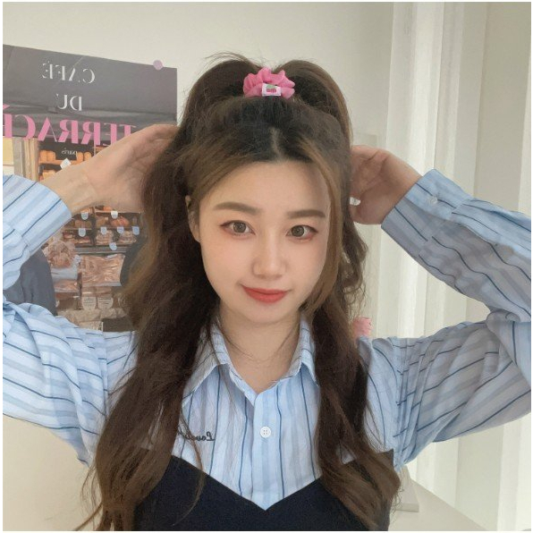 Dây cột tóc kiêm vòng tay xinh hình quả óng ánh đẹp phụ kiện màu trơn giá rẻ đi chơi chụp ảnh cho nữ