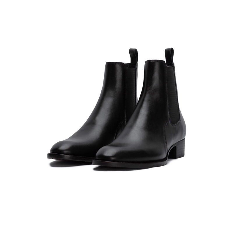 Giày High-Heel chelsea boot cao cổ da bò trơn TEFOSS HN603 đế gỗ cao 5cm size 38-44