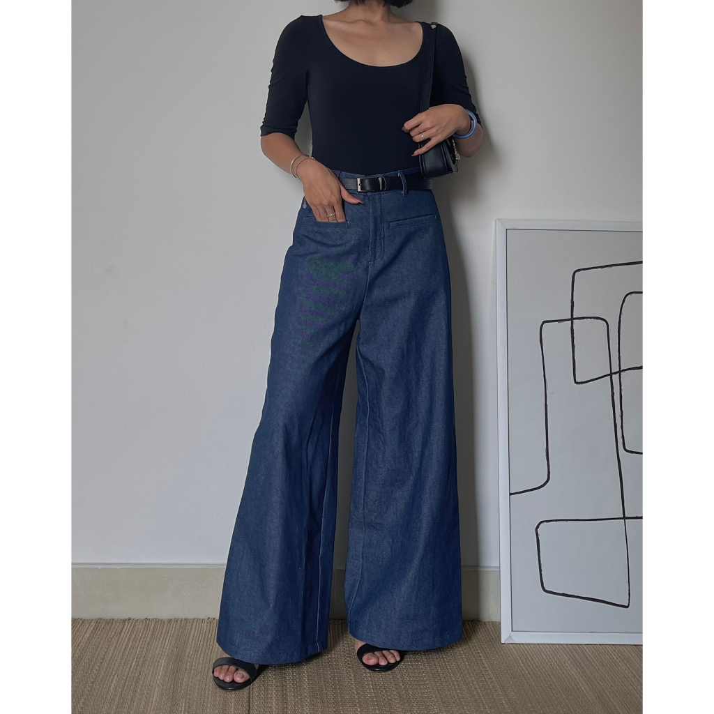 Quần Jeans Dài Form Rộng Ống Loe Resty